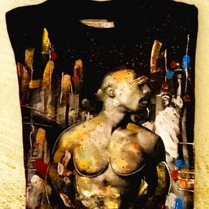 Tupac men’s Custom painted exclusive tee shirt